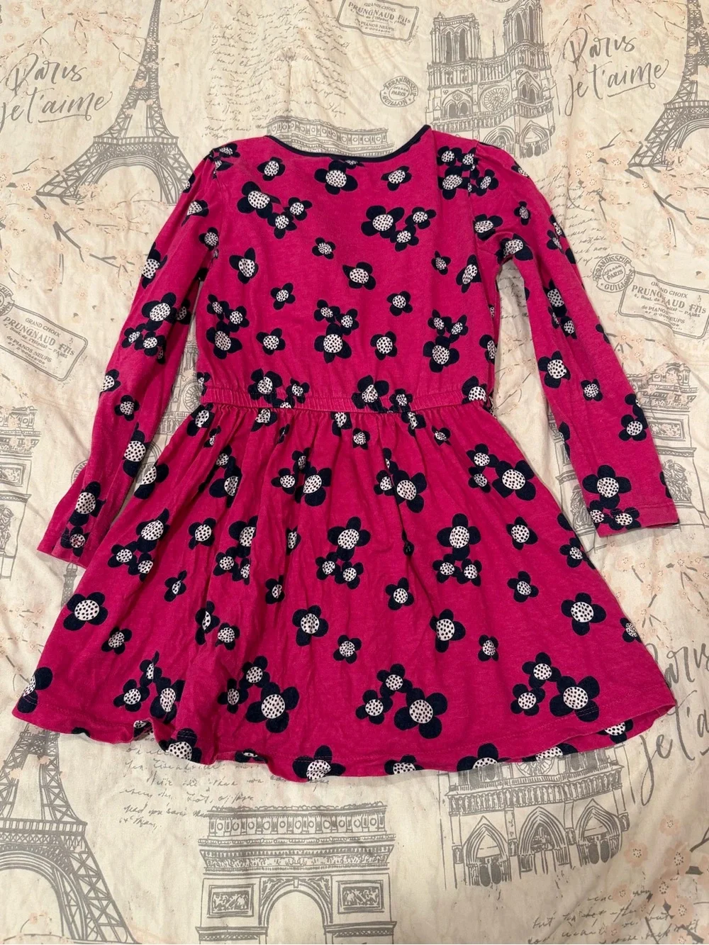 Gymboree Fuchsia Floral Long-Sleeve Dress size 5